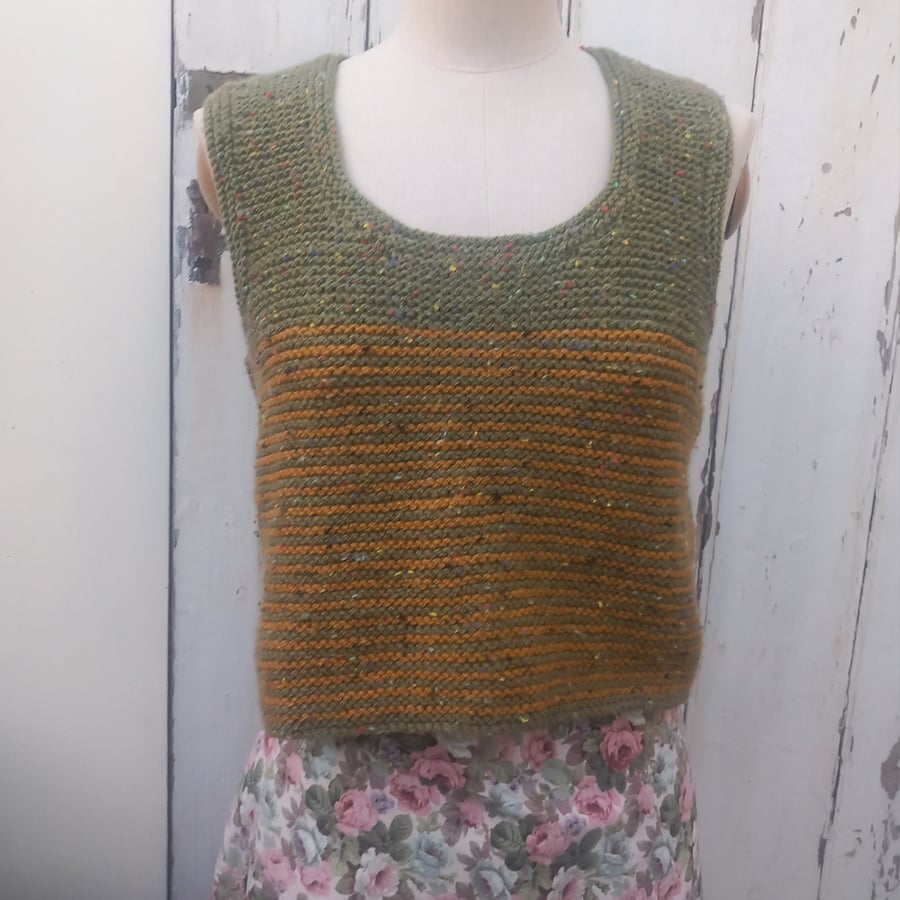 Hand knitted tank top size 10
