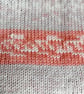 Hand Knitted Baby Blanket Fair Isle Pram Shawl in Salmon Pink, Beige and Cream - Image 7