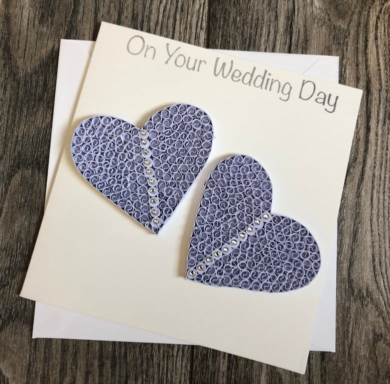 Stunning handmade quilled Mrs & Mrs Wedding card