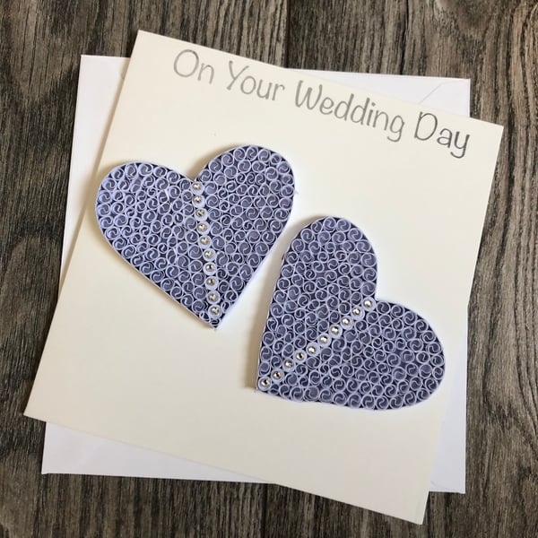 Stunning handmade quilled Mrs & Mrs Wedding card