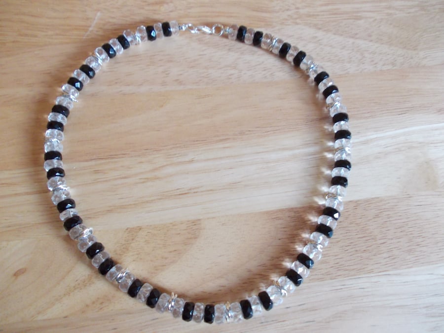 Sparkling monochrome gemstone necklace