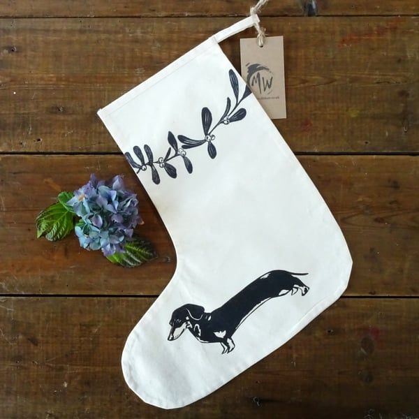 Dachshund Christmas Stocking - sausage dog, personalised, dog lover gift