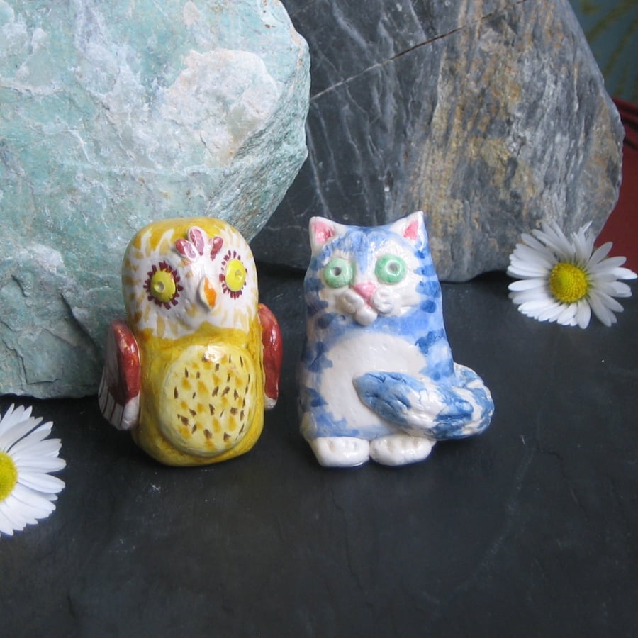 The Owl and the Pussycat Model Handmade in Clay