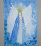 original art hand painted mixed medial angel painting ( ref FA 444 G7 )