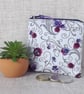 Coin purse, small purse, purple floral