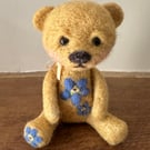 Needle felted Forget me not Bear 