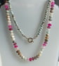 Raspberry Ripple Hand Knotted Beaded Gemstone Necklace - Image 7