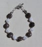 Brown Labradorite & Clear Quartz Crystal Gemstone Beaded Bracelet "Emily" - Image 6