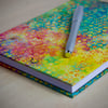 A5 Hardback Lined Notebook with full cloth colourful batik cover