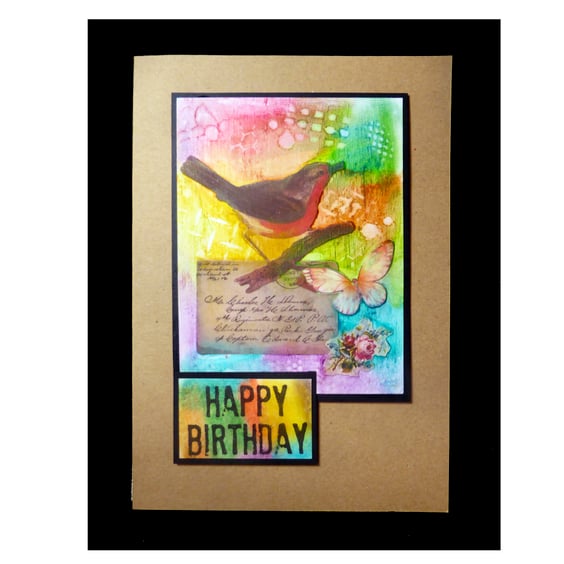 Robin Distressed Collage (HB737)