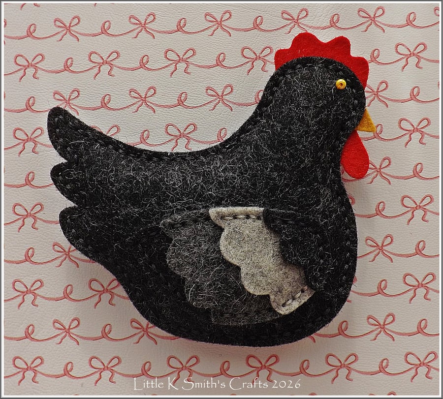 Marbled Black Chicken fridge magnet