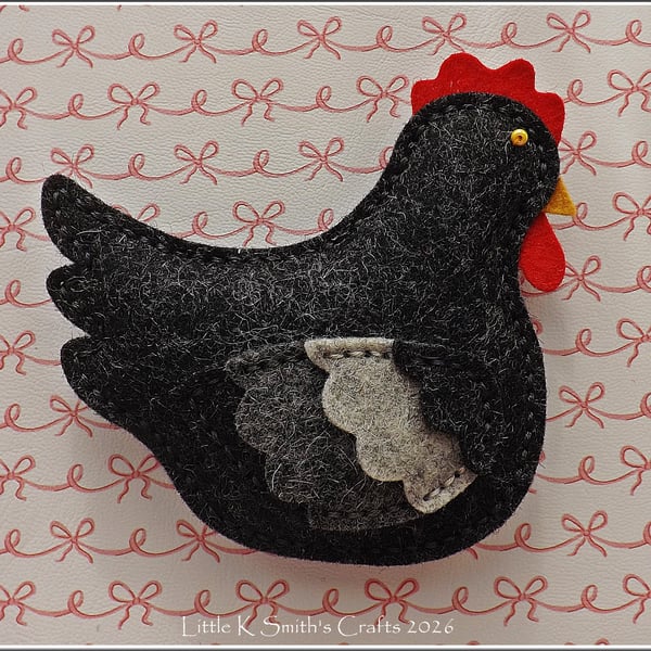 Marbled Black Chicken fridge magnet
