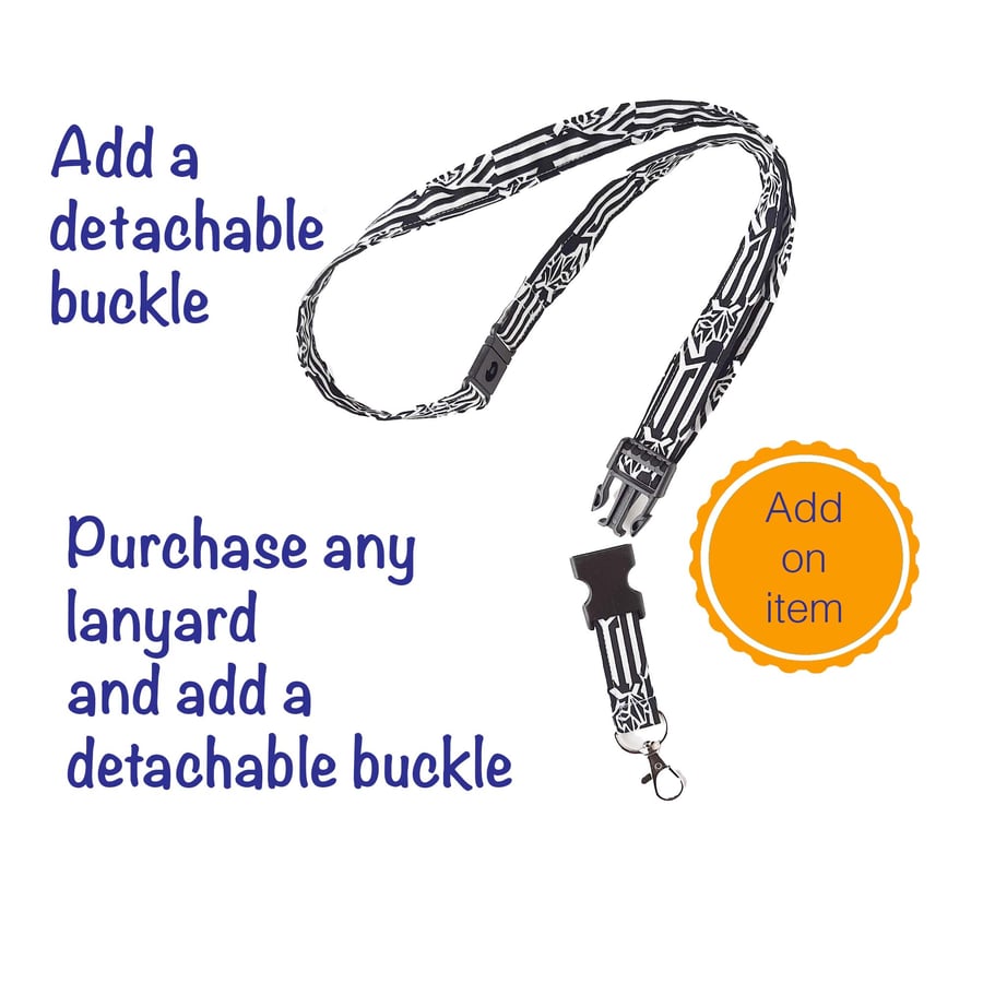 Detachable Lanyard, Side Release Clasp - Add on item for any of my Lanyards