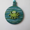Octopus Christmas Tree Bauble Hanging Decoration Underwater Ocean Scene x1