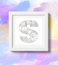 Personalised Decorative Floral Alphabet Art Digital Print - Image 2