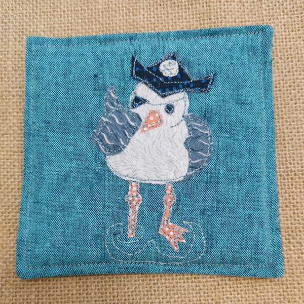 Fabric Coaster - Pirate Seagull