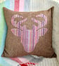 Tweed Appliqué Stag Scatter Cushion with Pad, Brown 46x46cm - Image 2