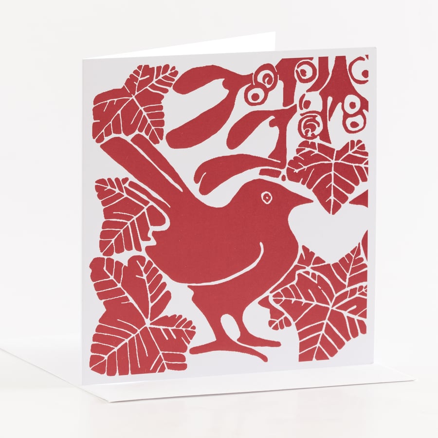 Red Mistletoe & Ivy Cards - Pk of 5