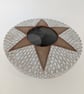 White glazed stoneware decorative bowl. - Image 3