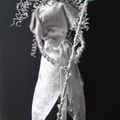 Druid  with velor dress and beads wired figure