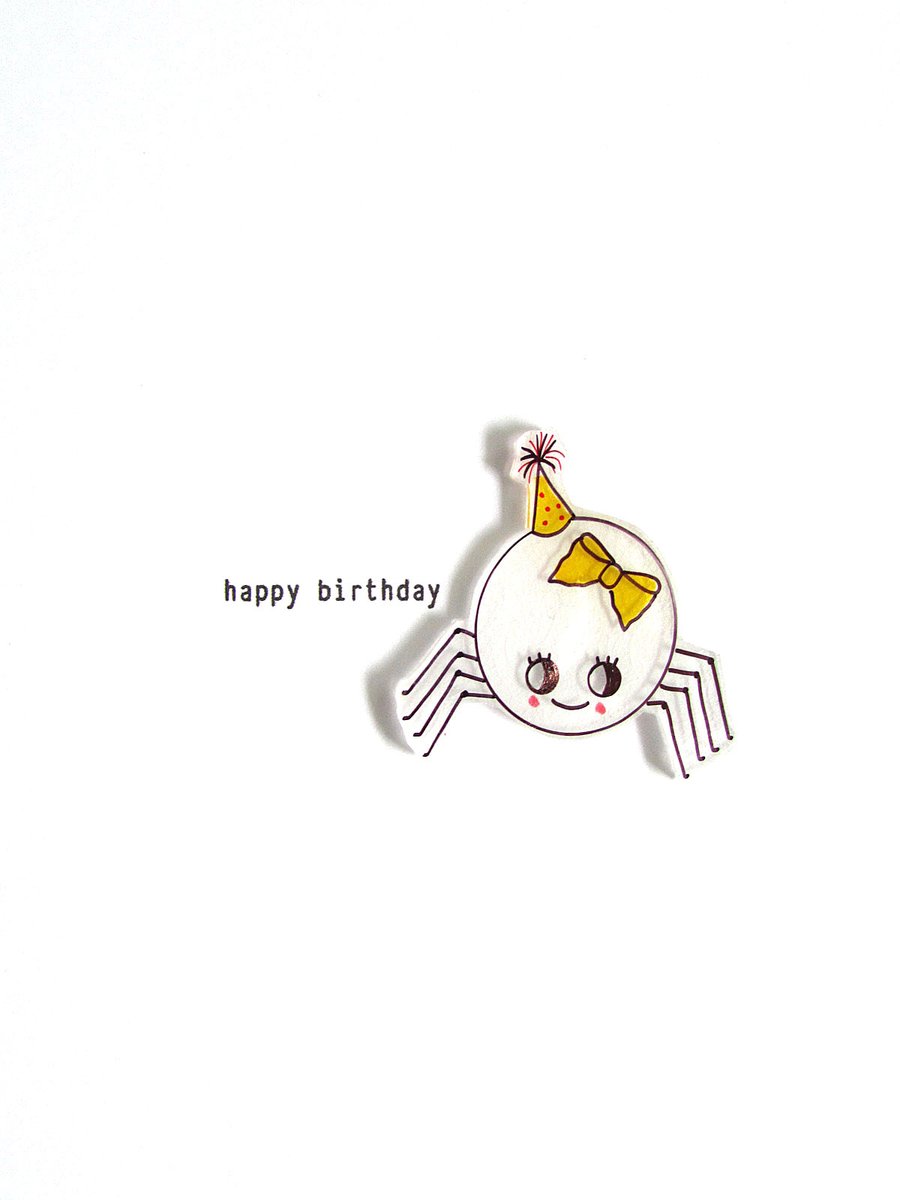 happy birthday - cindy spider - handmade card