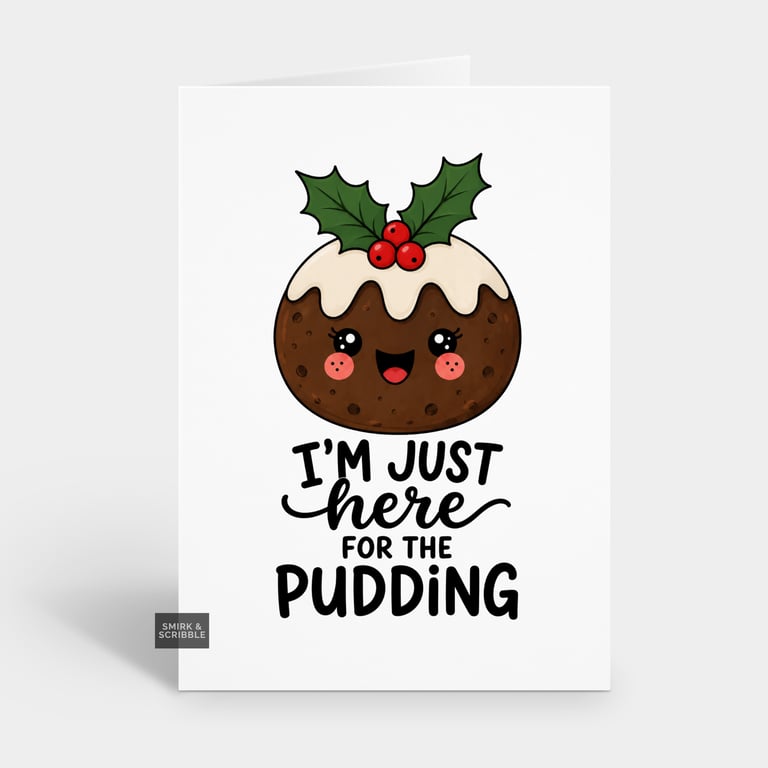 Funny Christmas Card For Him Or Her - The Pudding
