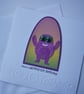 Have a MONSTER Birthday  Purple Felt Green Eyed Monster Birthday Card 