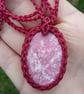 Thulite Macrame Pendant  - Image 3