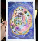 Mother Goddess - Original A4 Divine Feminine Mixed Media Painting