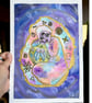 Mother Goddess - Original A4 Divine Feminine Mixed Media Painting