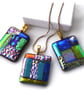 Luxury Fused Dichroic Glass Pendant P015 Silver plated chain - Image 8