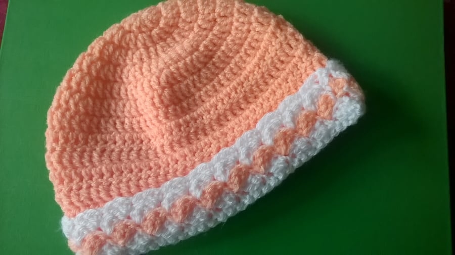 Babies Crochet Brimmed Beanie Hat