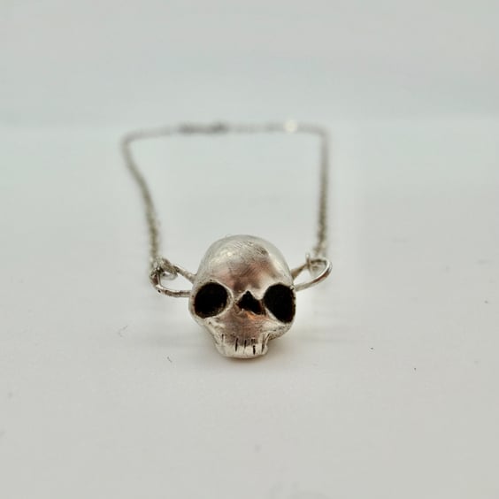 Silver Skull necklace. Hallmarked.
