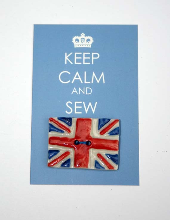 Handmade Union jack buttons - Keep calm - Briti... - Folksy