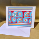 Mycenaean Art Illustration Greetings Card Spiral Frieze from Palace of Tiryns