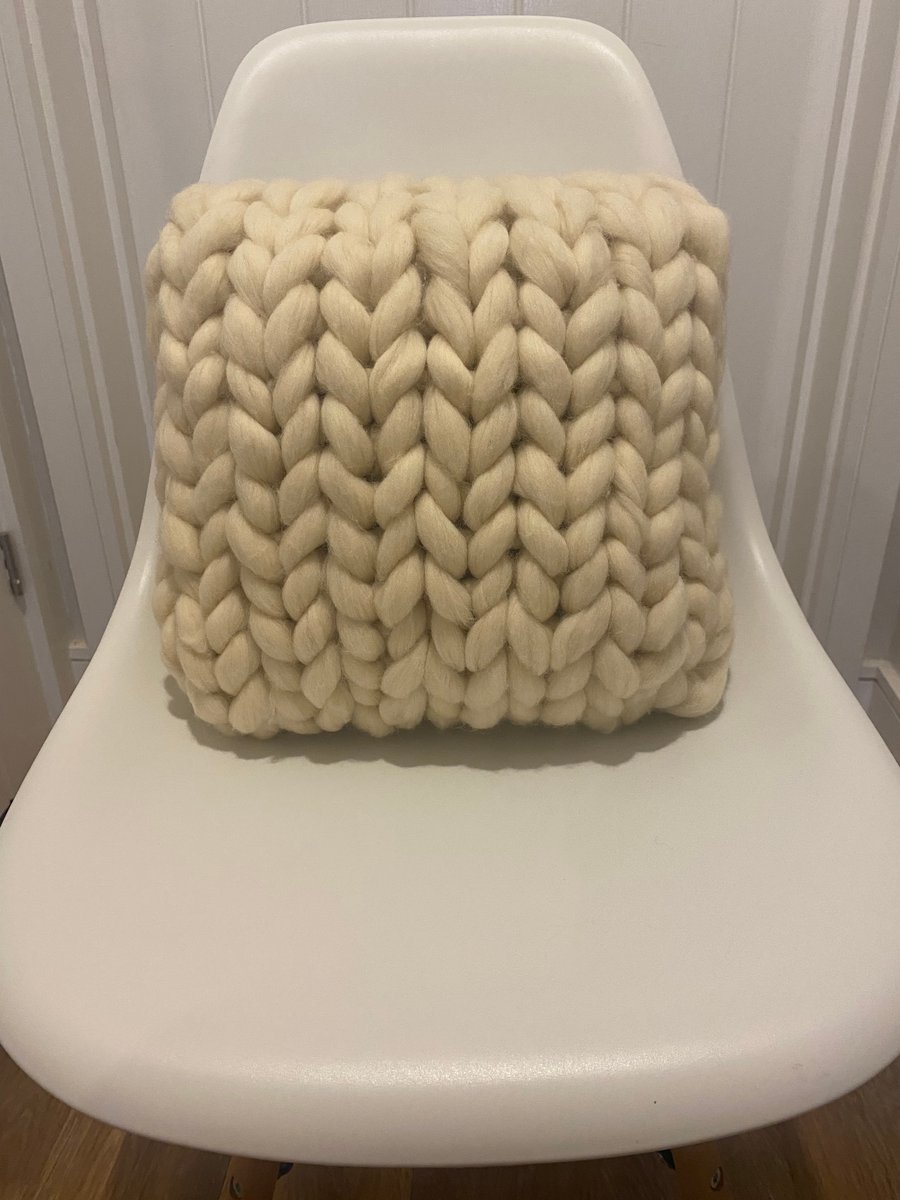Handmade Merino wool square cushion