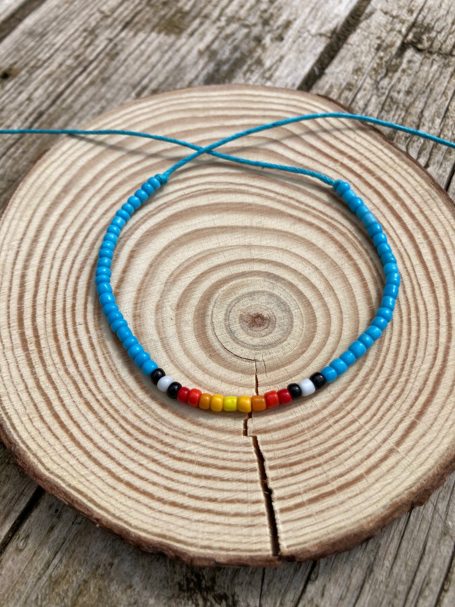 Dainty Boho style beaded tie on anklet or bracelet  Gift bag included  