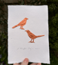 Two For Joy Copper Magpies On Handmade Paper - Image 3