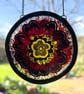 Red Retro Flower Stained Glass Decoration