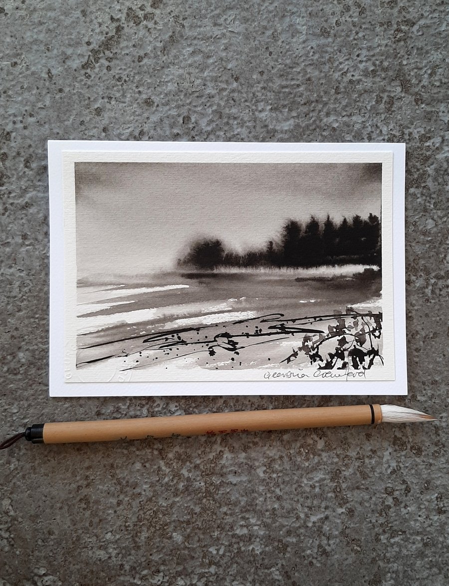 Shoreline. Handpainted Blank Card. Keepsake Gift