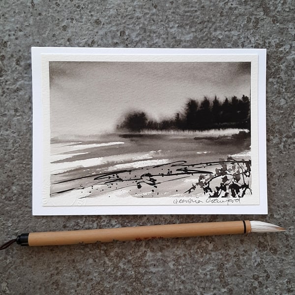 Shoreline. Handpainted Blank Card. Keepsake Gift