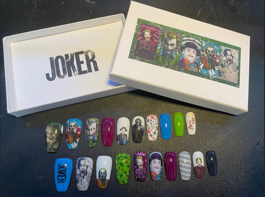 Full set of acrylic nails x20 THE JOKER (inspired)