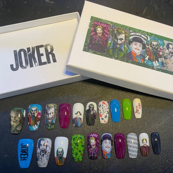 Full set of acrylic nails x20 THE JOKER (inspired)