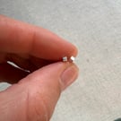 Simple sterling silver square stud earrings