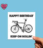 Printable cyclist birthday card with bicycle illustration - Image 4