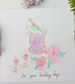 Wedding day hand-painted greetings card 