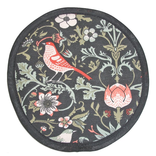 Trivet William Morris Strawberry Thief Mat 8" Pad Dining Pot Stand Surface Saver