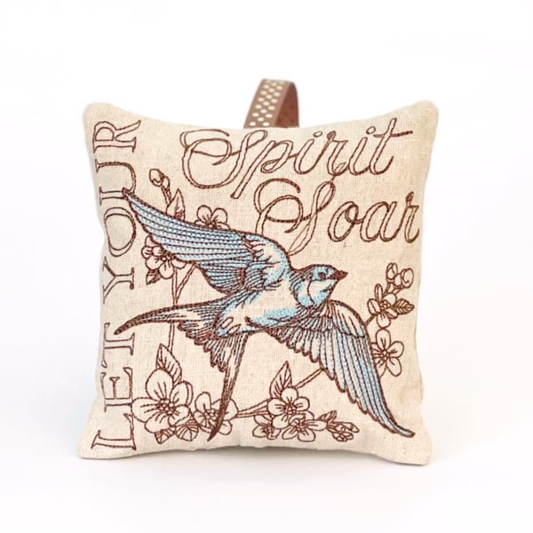 Swallow Inspirational Quotes Nature Medley Linen Lavender Bag 