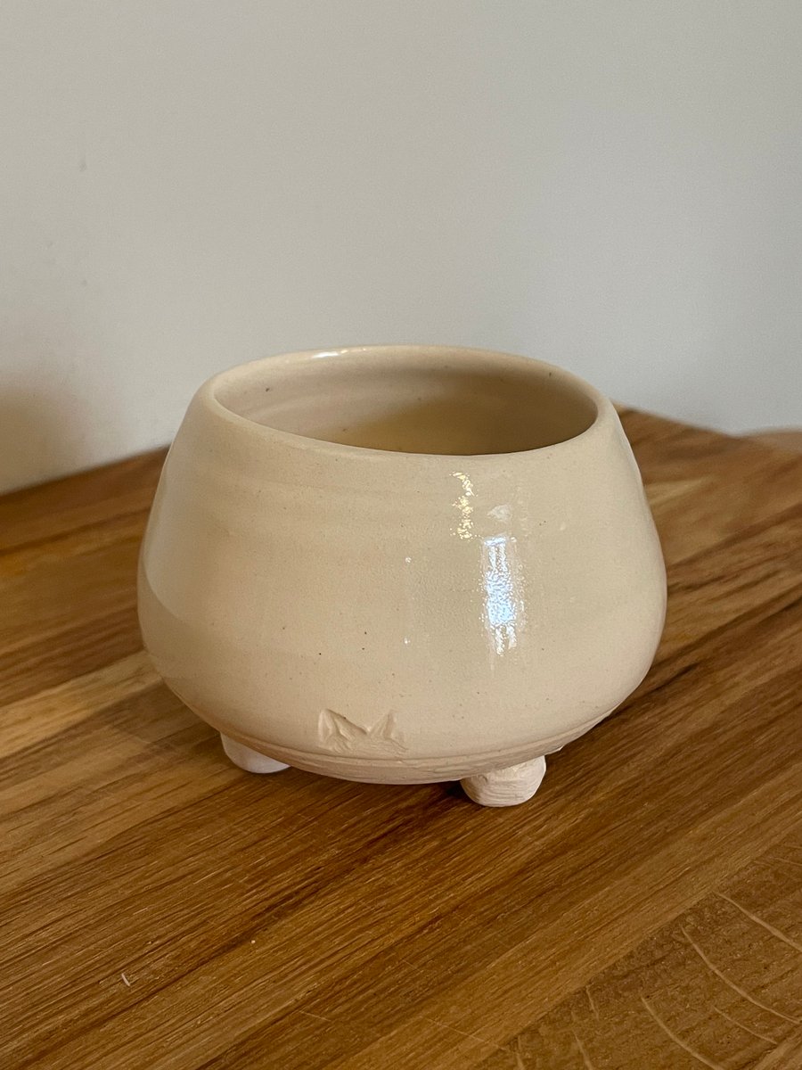 handmade footed sugar bowl
