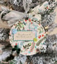 Personalised Mistletoe Foliage Bauble - Christmas At Family Hoop - Handmade Bota